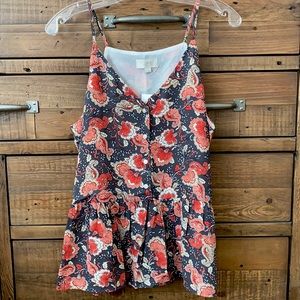 Loft Spaghetti Strap Peplum Top